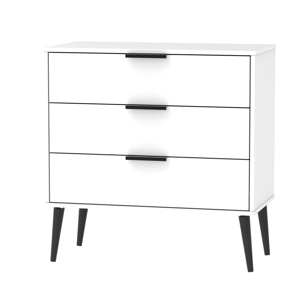 Hong Kong 3 Drawer Chest with Scandinavian Dark Legs - Welcome Furniture