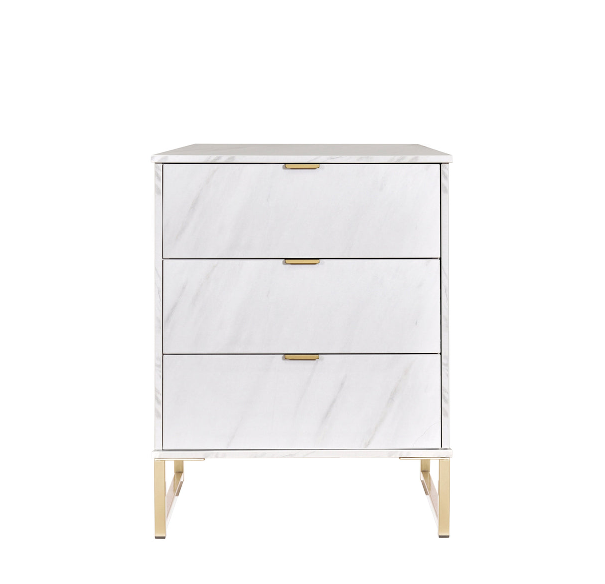 Hong Kong 3 Drawer Midi Chest with Gold Frame Legs - Welcome Furniture