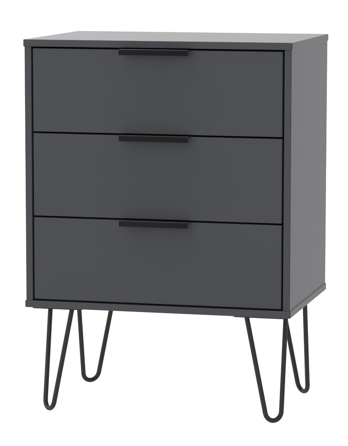 Hong Kong 3 Drawer Midi Chest with Hairpin Legs - Welcome Furniture