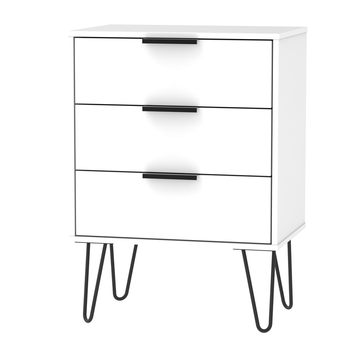 Hong Kong 3 Drawer Midi Chest with Hairpin Legs - Welcome Furniture