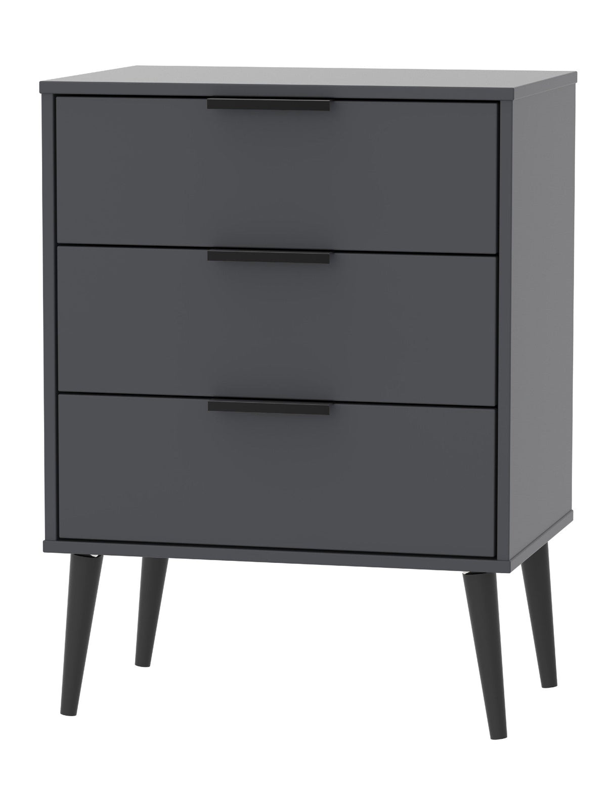 Hong Kong 3 Drawer Midi Chest with Scandinavian Dark Legs - Welcome Furniture