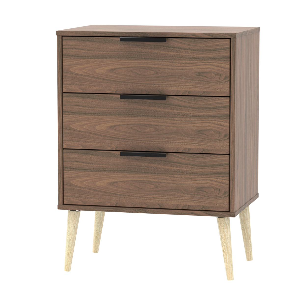Hong Kong 3 Drawer Midi Chest with Scandinavian Light Legs - Welcome Furniture