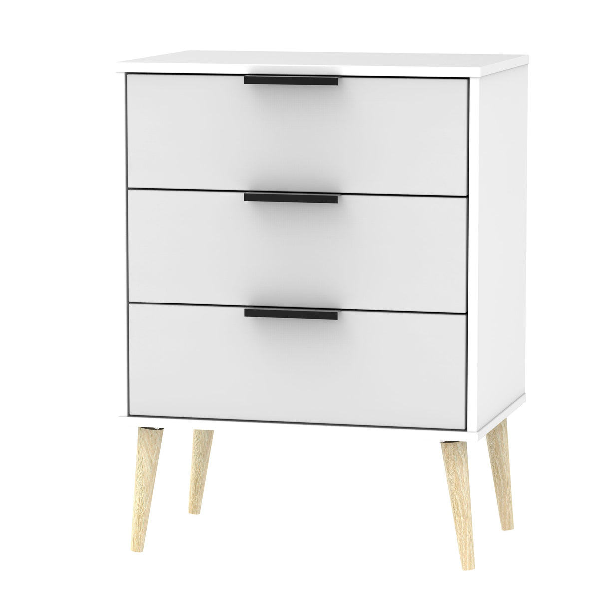 Hong Kong 3 Drawer Midi Chest with Scandinavian Light Legs - Welcome Furniture