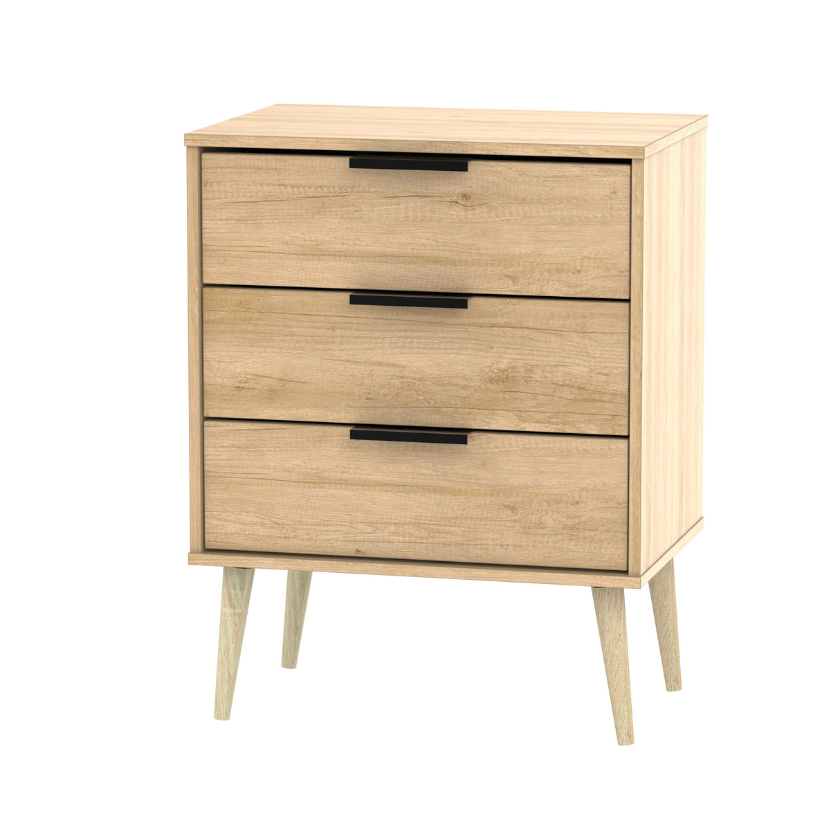 Hong Kong 3 Drawer Midi Chest with Scandinavian Light Legs - Welcome Furniture