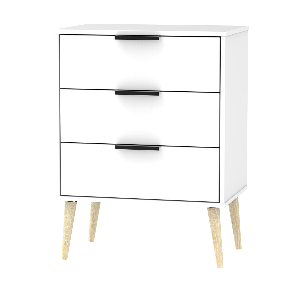 Hong Kong 3 Drawer Midi Chest with Scandinavian Light Legs - Welcome Furniture