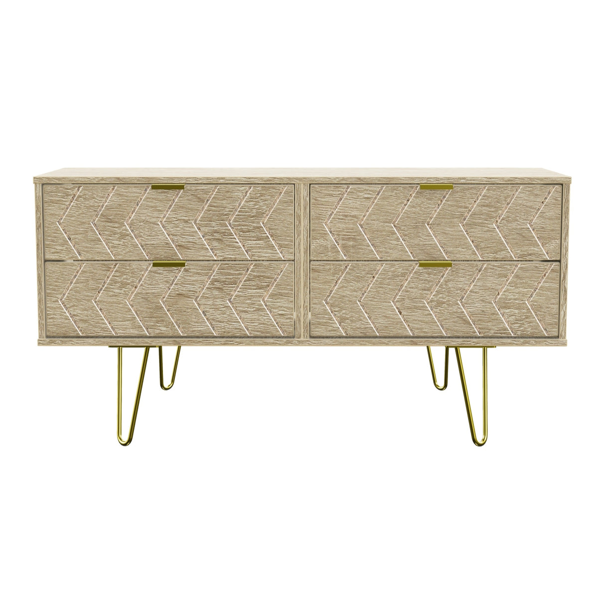 Hong Kong 4 Drawer Bed Box with Gold Hairpin Legs - Welcome Furniture