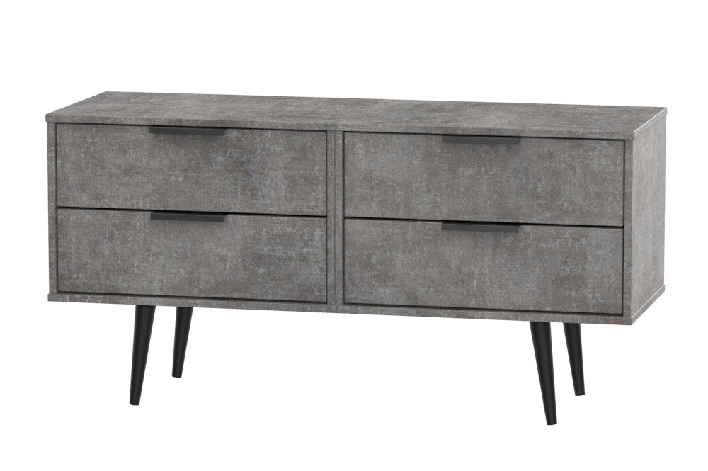 Hong Kong 4 Drawer Bed Box with Scandinavian Dark Legs - Welcome Furniture