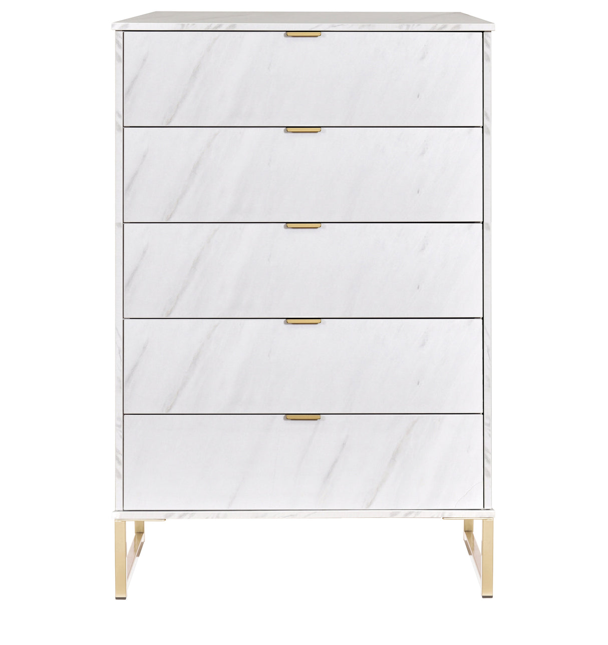 Hong Kong 5 Drawer Chest with Gold Frame Legs - Welcome Furniture