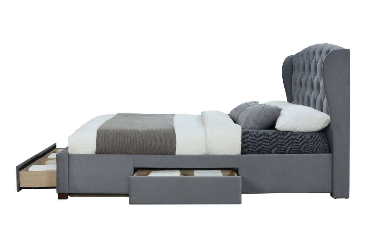 Hope Fabric Bed Frame with Storage Drawers - Birlea