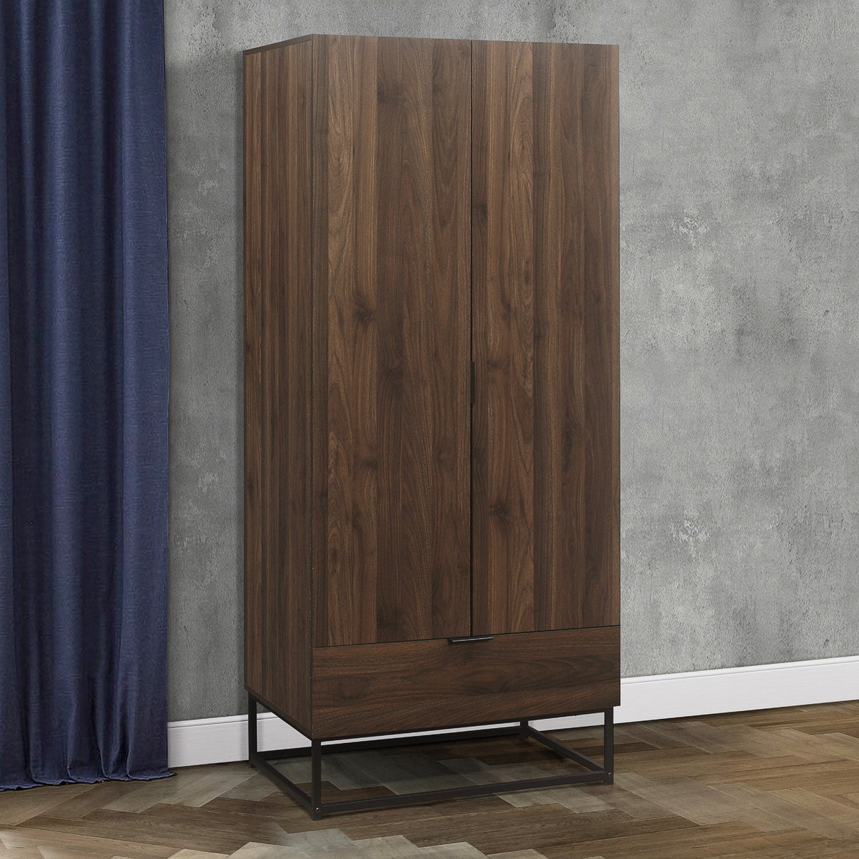 Houston 2 Door 1 Drawer Wardrobe - Birlea