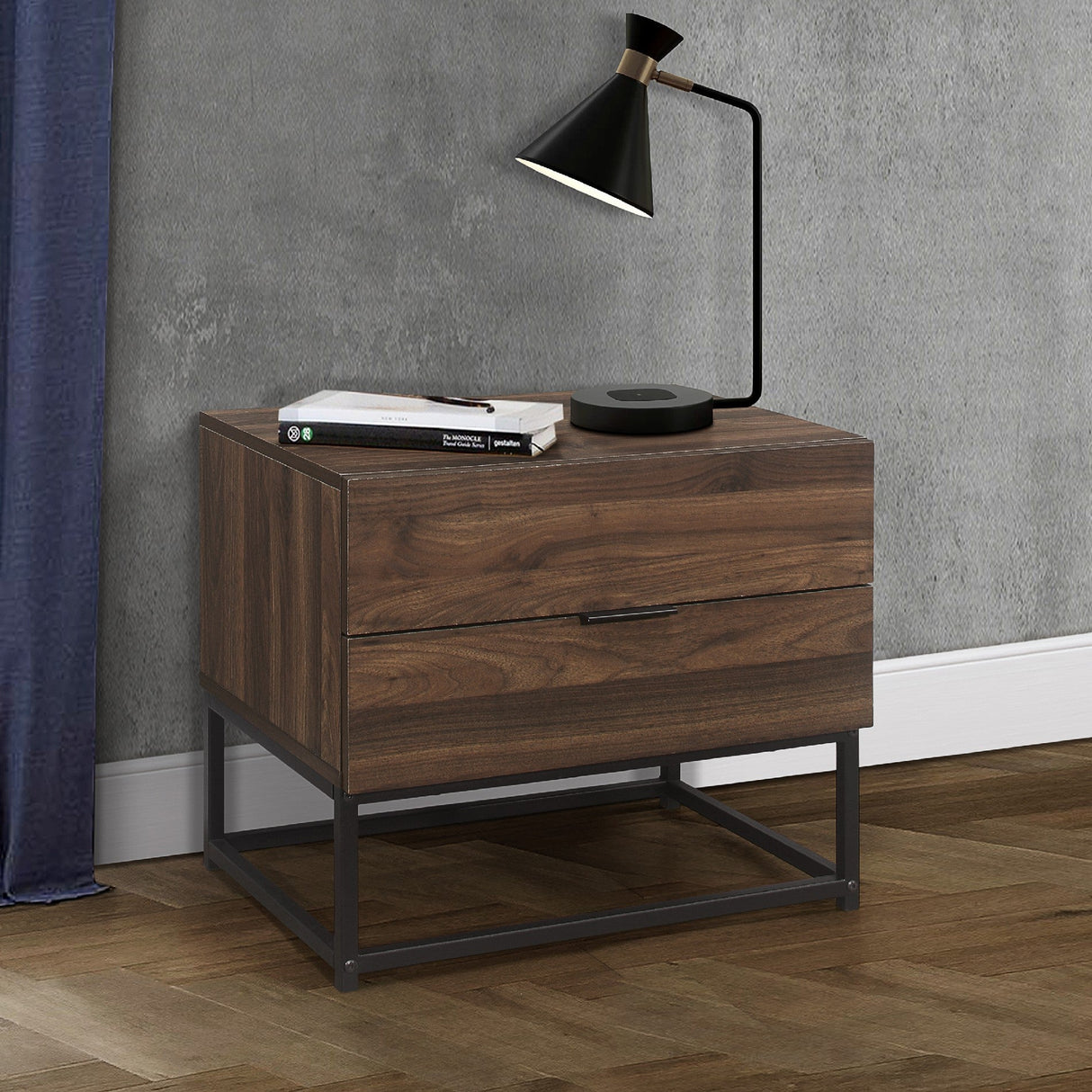 Houston 2 Drawer Bedside - Birlea