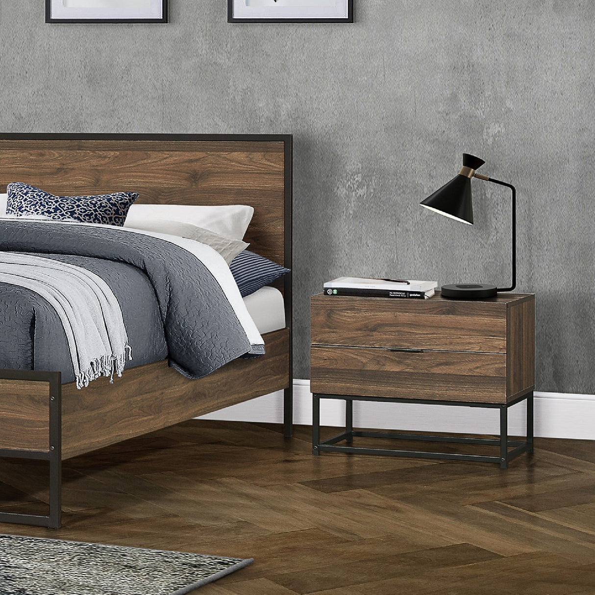 Houston 2 Drawer Bedside - Birlea