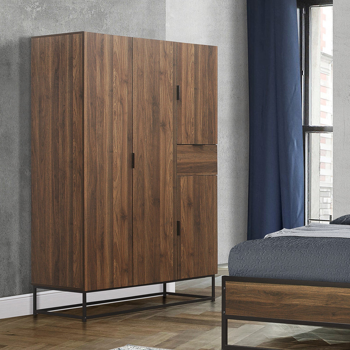 Houston 4 Door 1 Drawer Wardrobe - Birlea