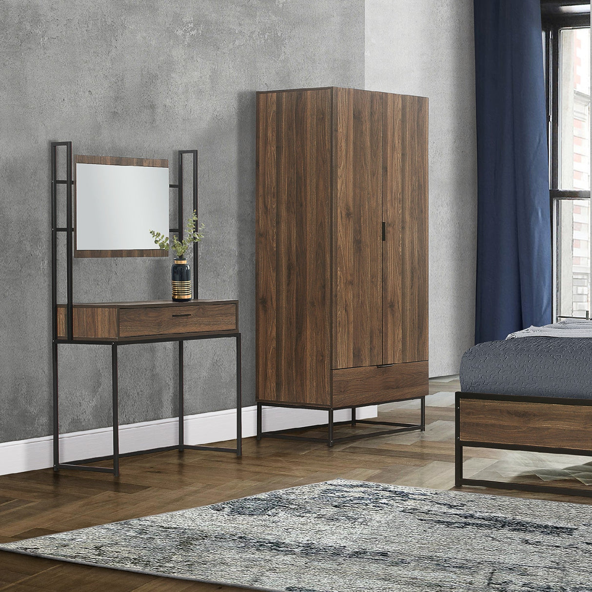 Houston Dressing Table with Mirror - Birlea