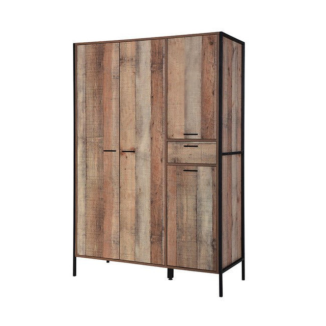 Hoxton Rustic 4 Door 1 Drawer Wardrobe - LPD