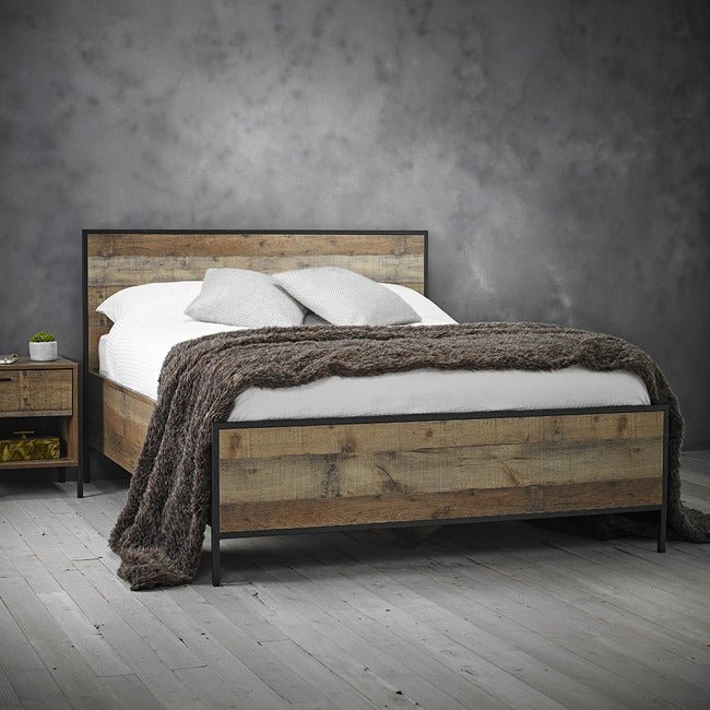 Hoxton Rustic Bed Frame (4'6" Double) - Birlea