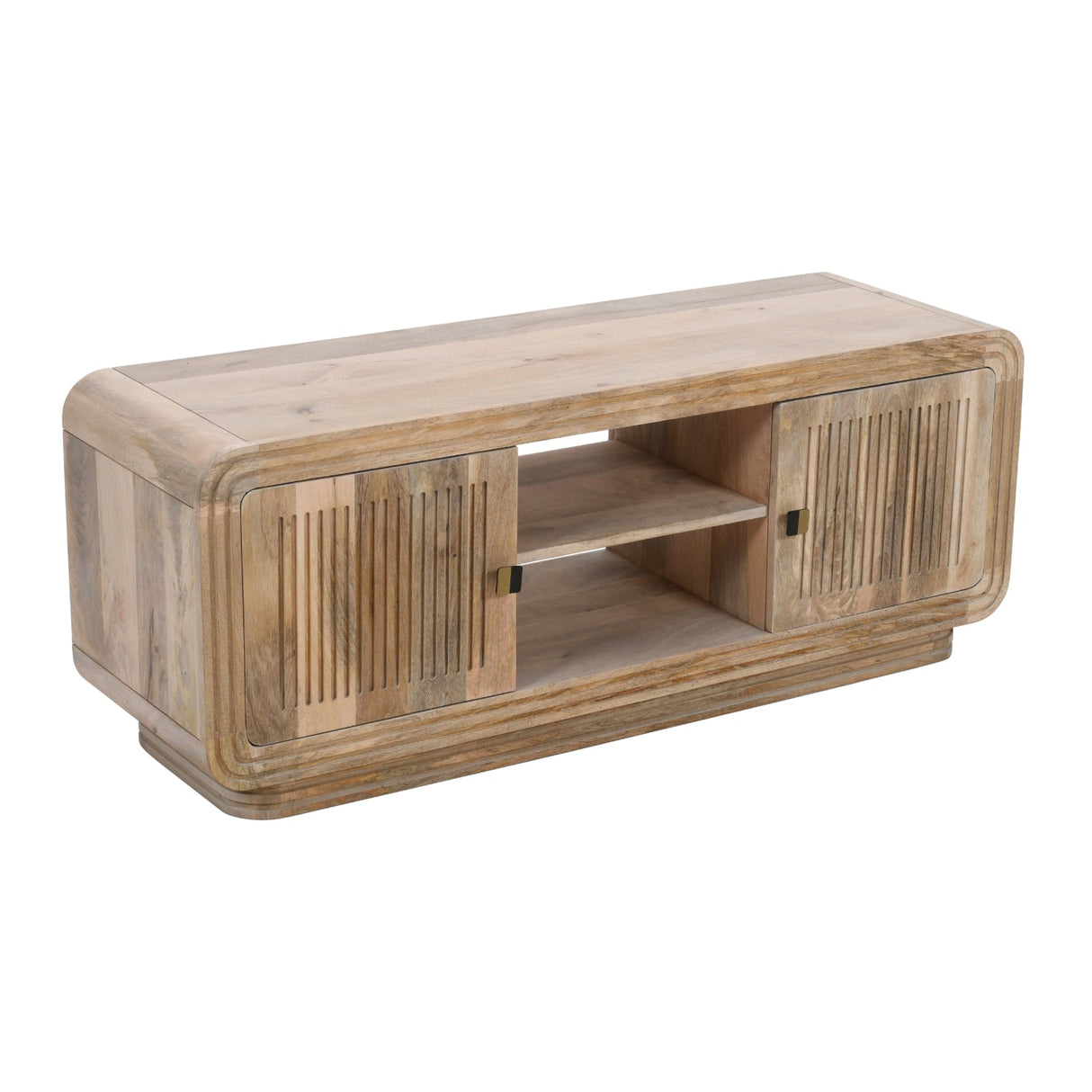 Hudson Carved Mango Wood 2 Door TV Unit - Indian Hub