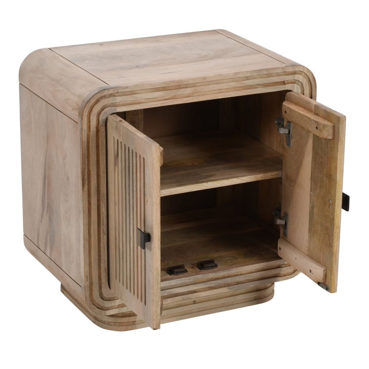 Hudson Carved Mango Wood Mini 2 Door Sideboard - Indian Hub