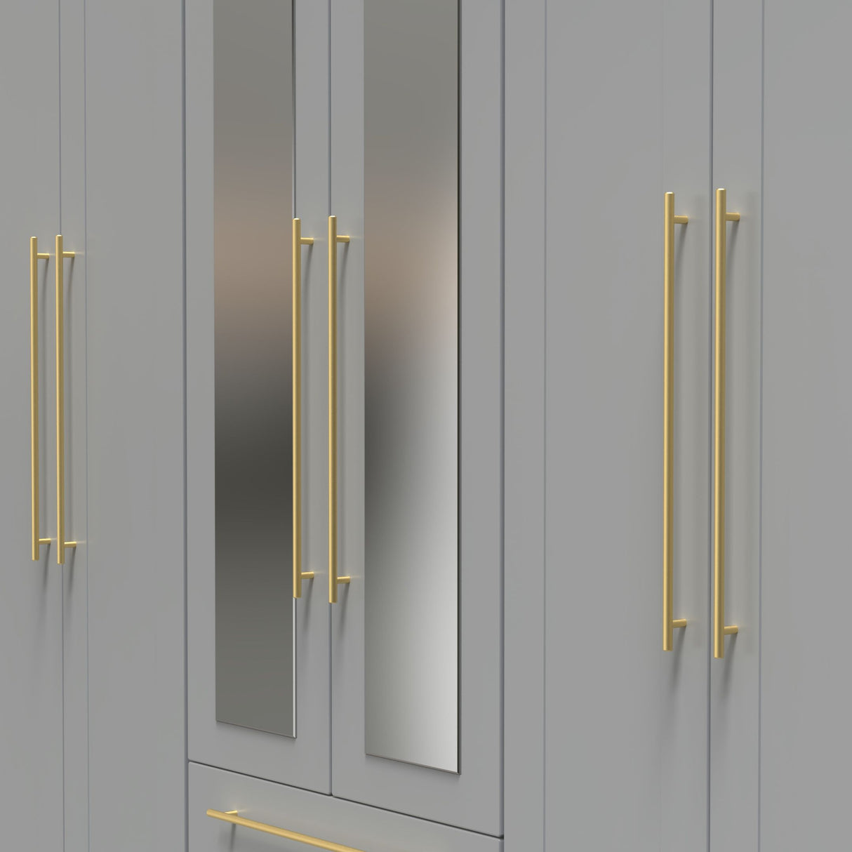 Haworth Tall 6 Door 2 Drawer Mirrored Wardrobe