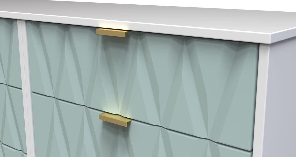 Diamond 6 Drawer Midi Chest with Gold Hairpin Legs