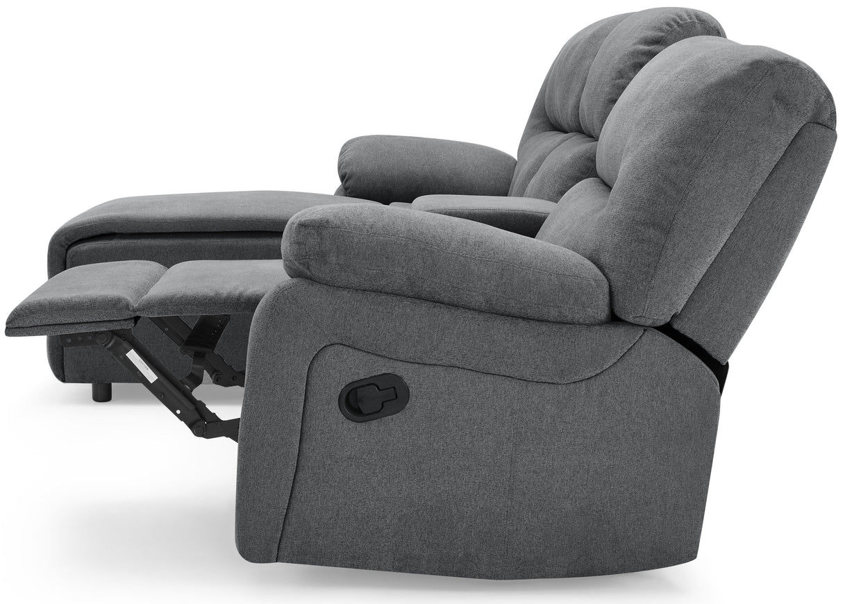 Jake 3 Seater Recliner Sofa with Left Hand Chaise - TGC