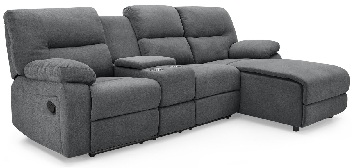 Jake 3 Seater Recliner Sofa with Right Hand Chaise - TGC