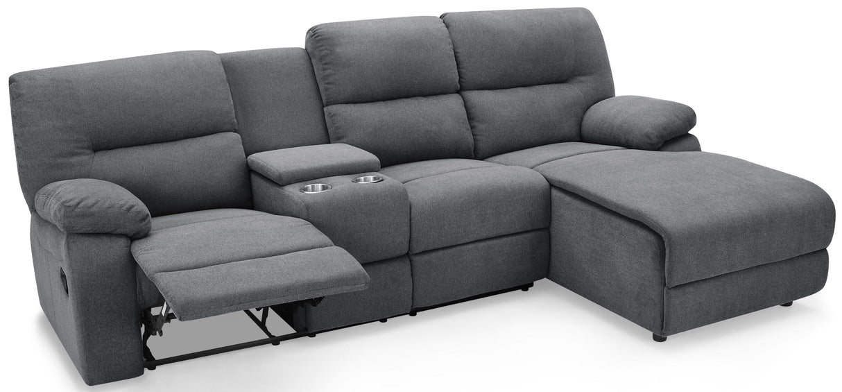 Jake 3 Seater Recliner Sofa with Right Hand Chaise - TGC