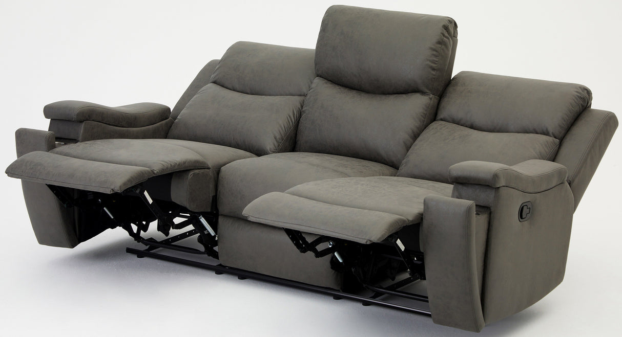 James Air Leather 3 Seater Recliner Sofa - TGC