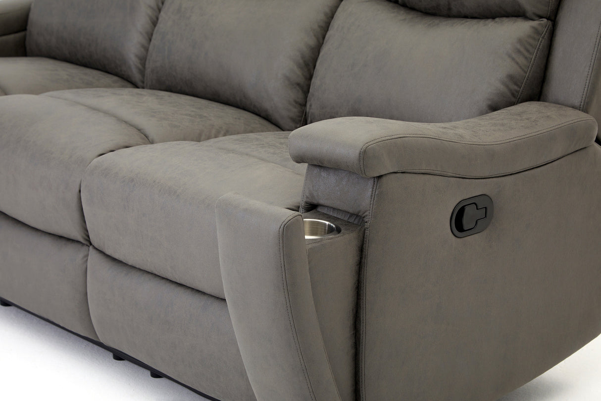 James Air Leather 3 Seater Recliner Sofa - TGC