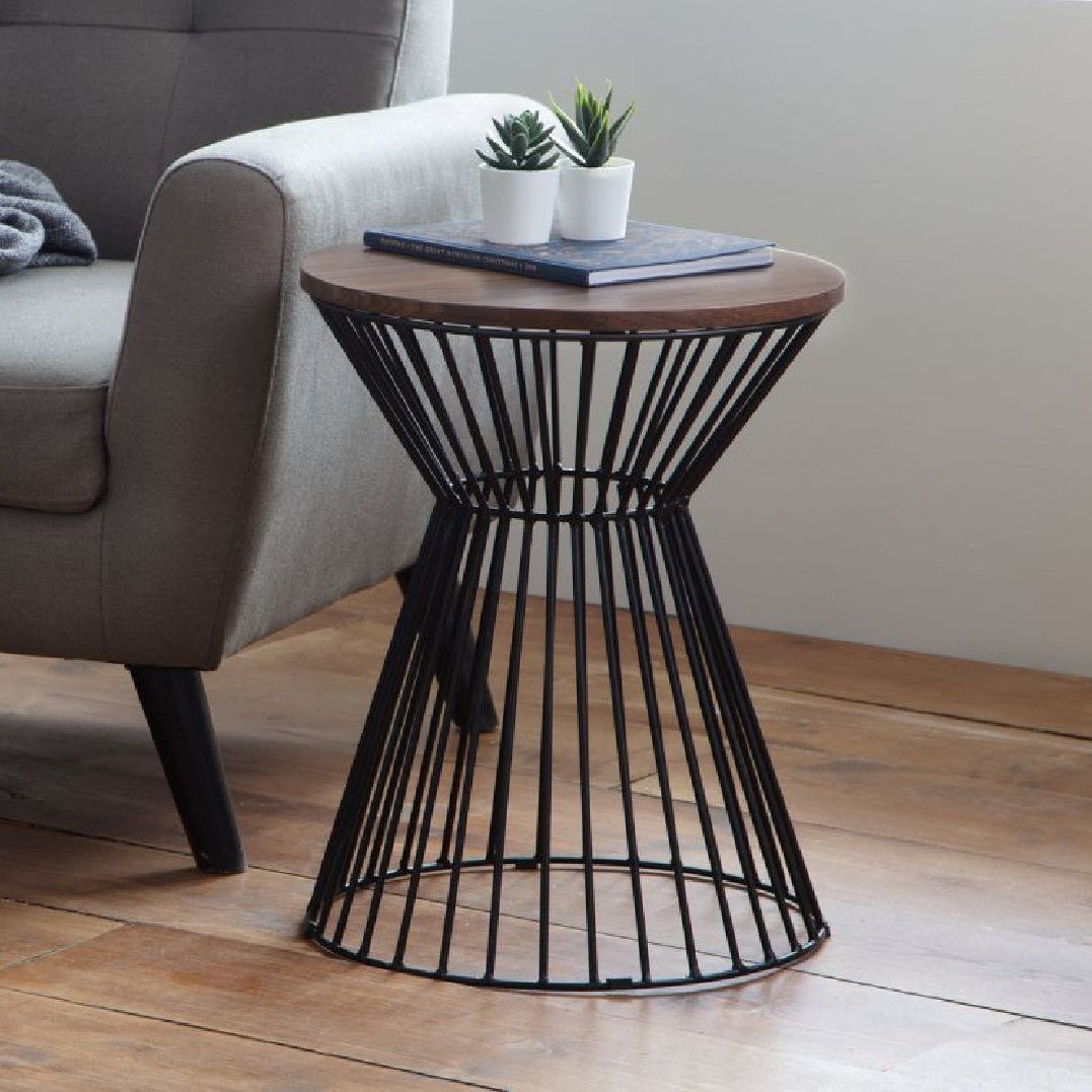 Jersey Round Wire Lamp Table - Julian Bowen