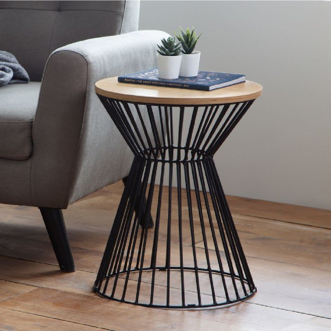 Jersey Round Wire Lamp Table - Julian Bowen