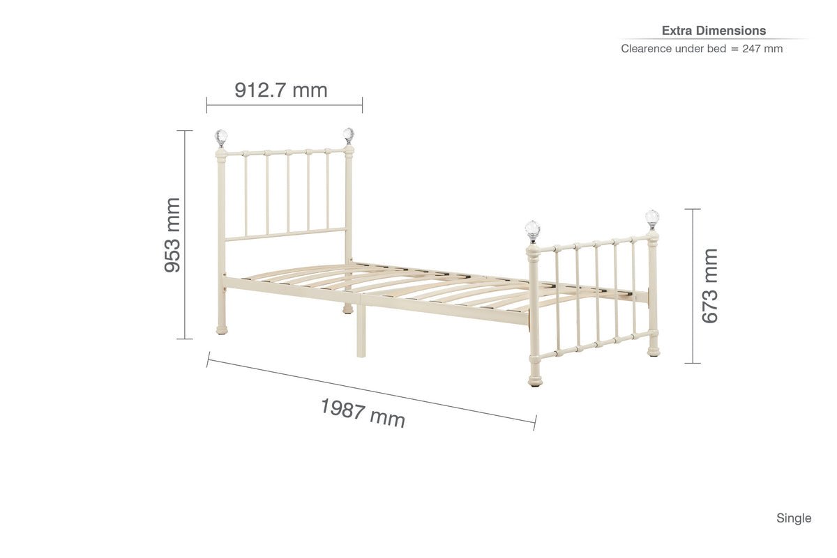 Jessica Bed Frame (3ft Single) - Birlea