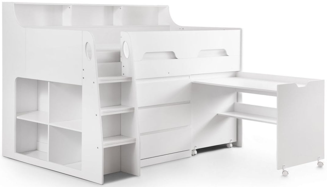 Jupiter Mid Sleeper Bed Frame with Desk - Julian Bowen