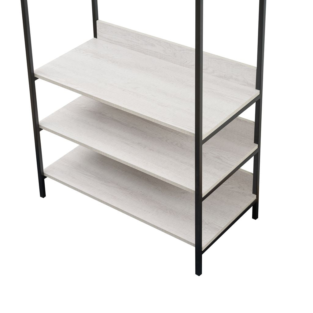 Alva Open Wardrobe with Clothes Rail & 4 Shelves