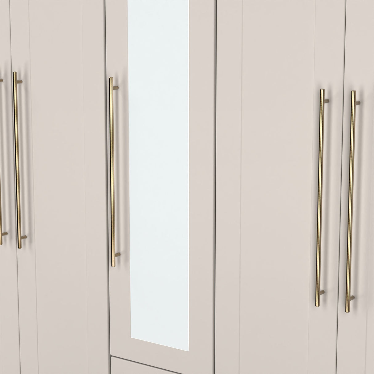 Haworth Tall 5 Door 2 Drawer Mirrored Wardrobe