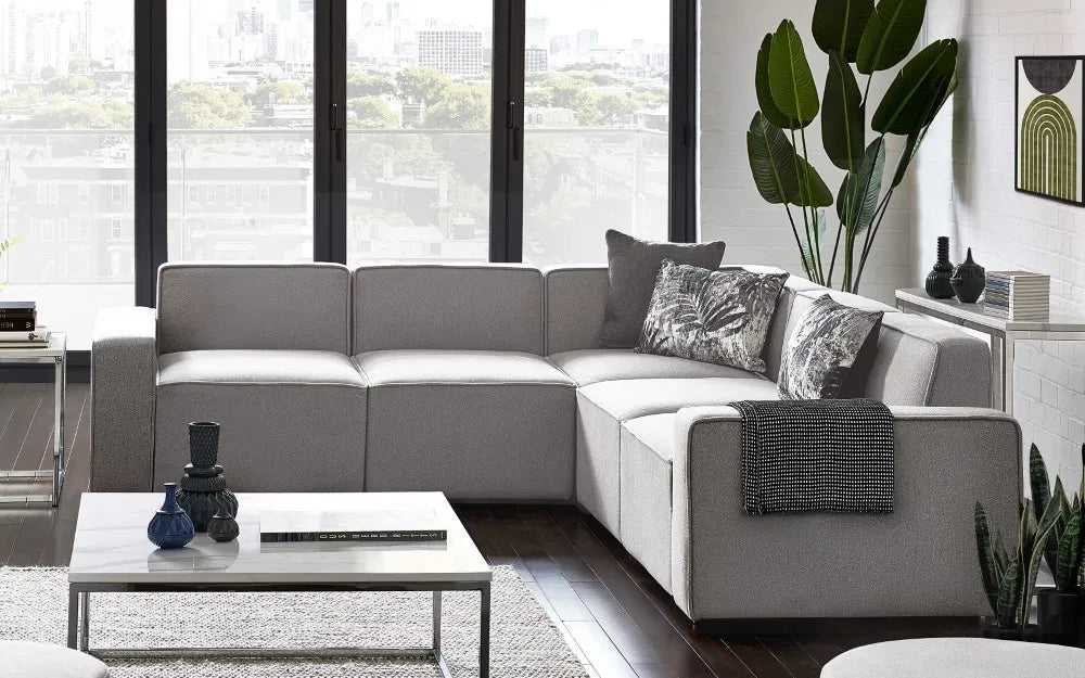 Lago Combination Linen Corner Sofa - Julian Bowen