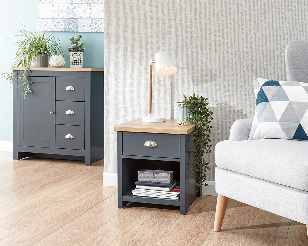 Lancaster 1 Drawer Lamp Side Table - GFW