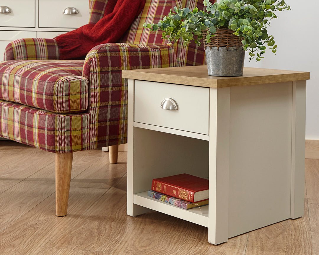 Lancaster 1 Drawer Lamp Side Table - GFW