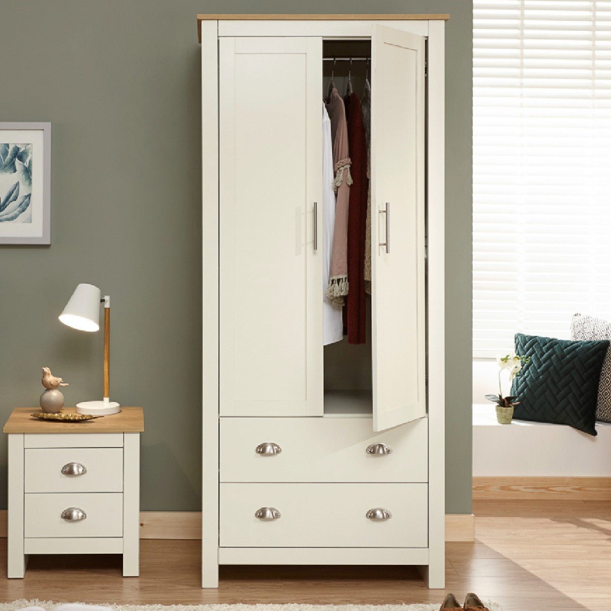 Lancaster 2 Door 2 Drawer Double Wardrobe - GFW
