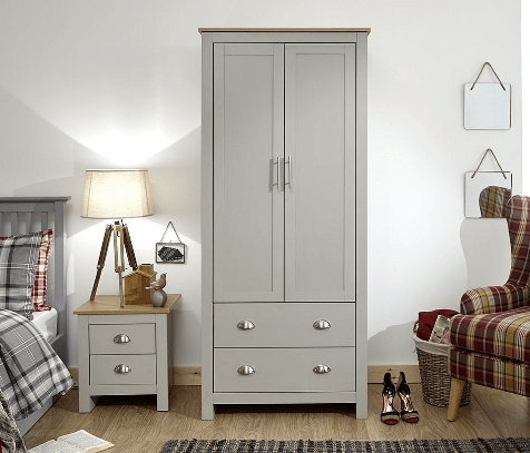Lancaster 2 Door 2 Drawer Double Wardrobe - GFW