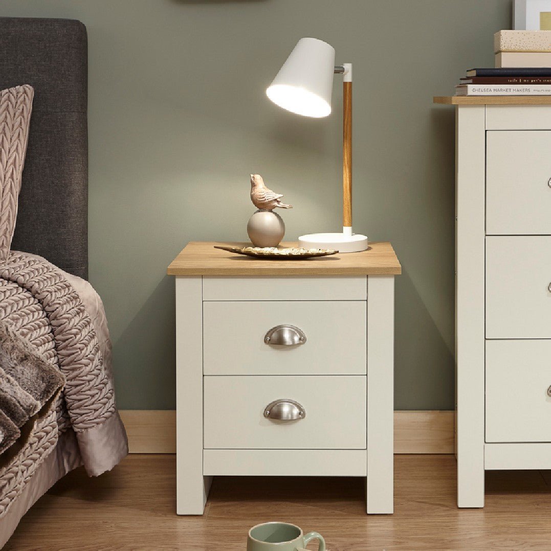 Lancaster 2 Drawer Bedside Table - GFW