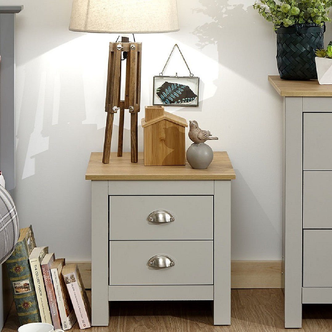 Lancaster 2 Drawer Bedside Table - GFW