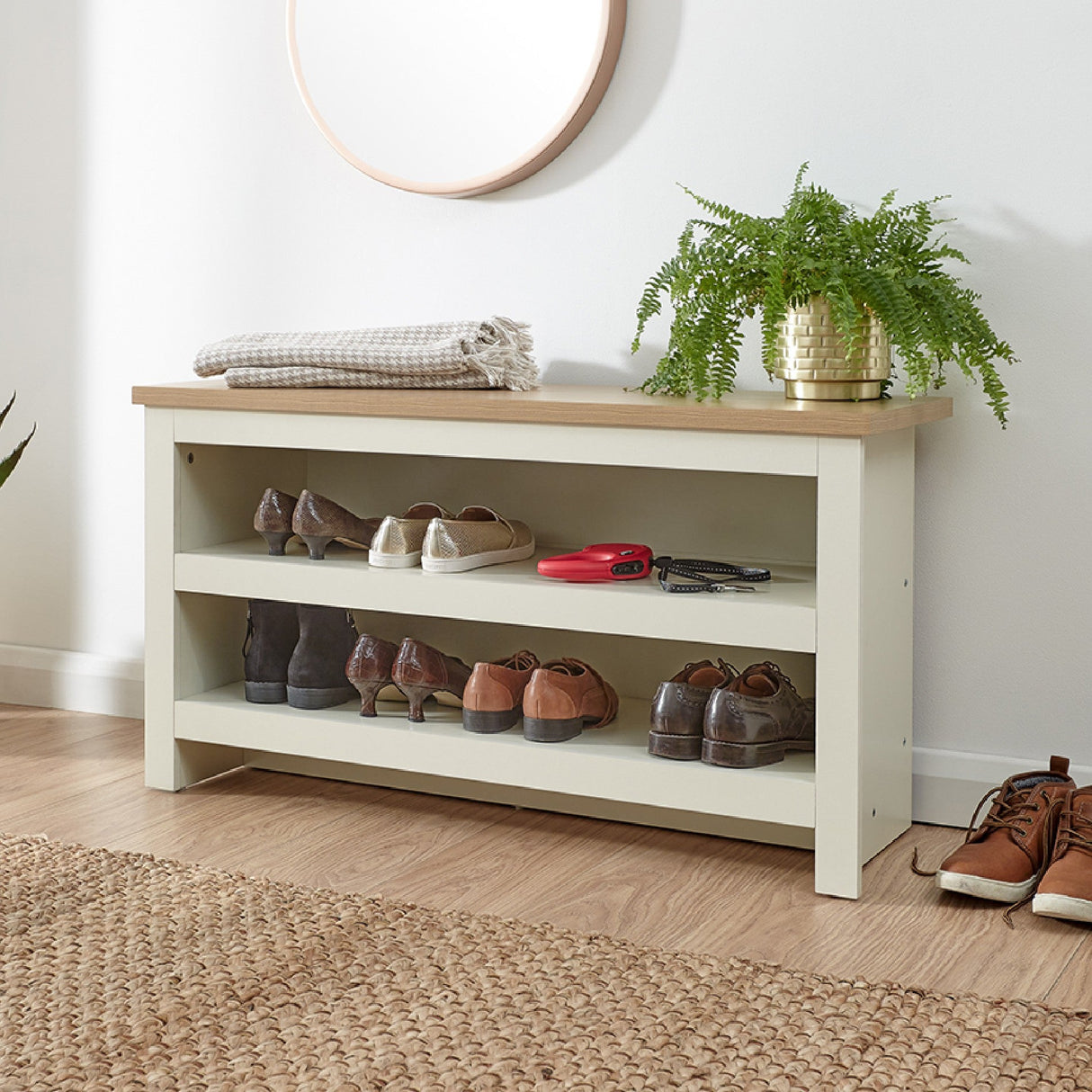 Lancaster 2 Shelf Shoe Storage Bench Rack - GFW