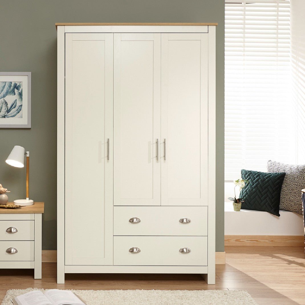Lancaster 3 Door 2 Drawer Triple Wardrobe - GFW