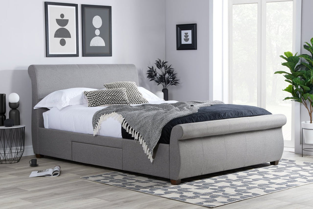 Lancaster Rolled Headboard Bed Frame - Birlea