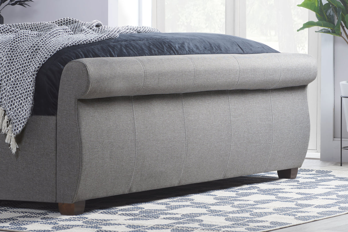 Lancaster Rolled Headboard Bed Frame - Birlea