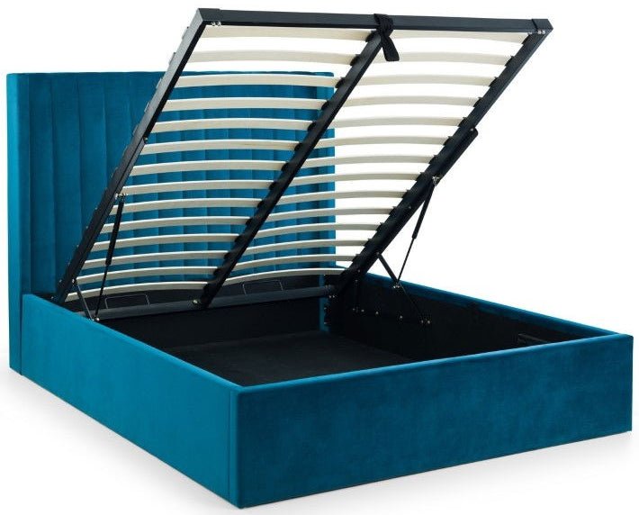 Langham Scalloped Headboard Storage Bed Frame - Julian Bowen