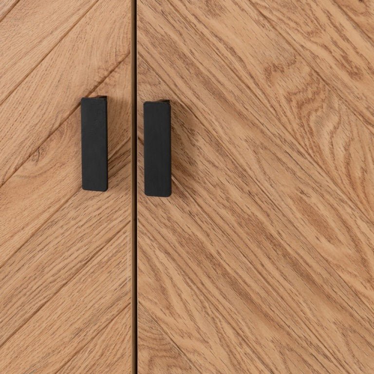 Leon Herringbone Retro 2 Door 1 Drawer Wardrobe - Seconique