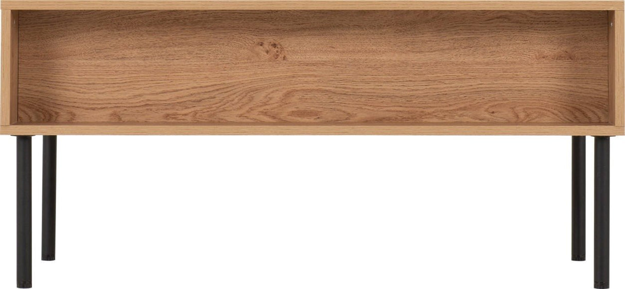 Leon Herringbone Retro 2 Drawer Coffee Table - Seconique