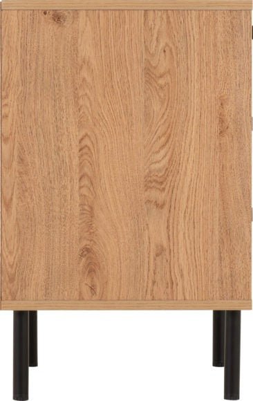 Leon Herringbone Retro 3 Drawer Bedside Table - Seconique